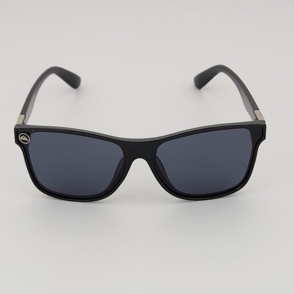 Quiksilver Round Flat Lens Sunglasses Gloss Black Frame Dark Smoke Tint Lens Q29 - Picture 4 of 12